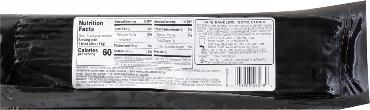 slide 8 of 14, Bashas Thk Slcd Pprcorn Bacon, 20 oz
