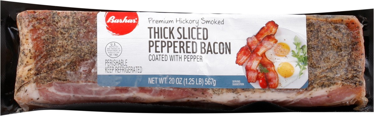 slide 3 of 14, Bashas Thk Slcd Pprcorn Bacon, 20 oz