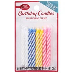 Betty Crocker 2.4 Inch Peppermint Stripe Birthday Candles 24 ea
