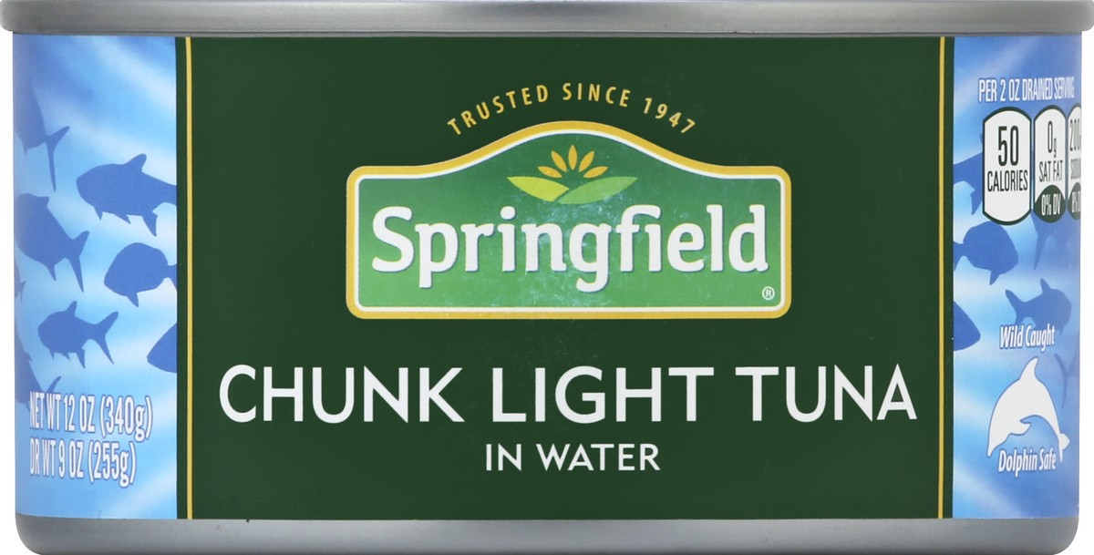 slide 5 of 6, Springfield Light Chunk Tuna In Water, 12 oz