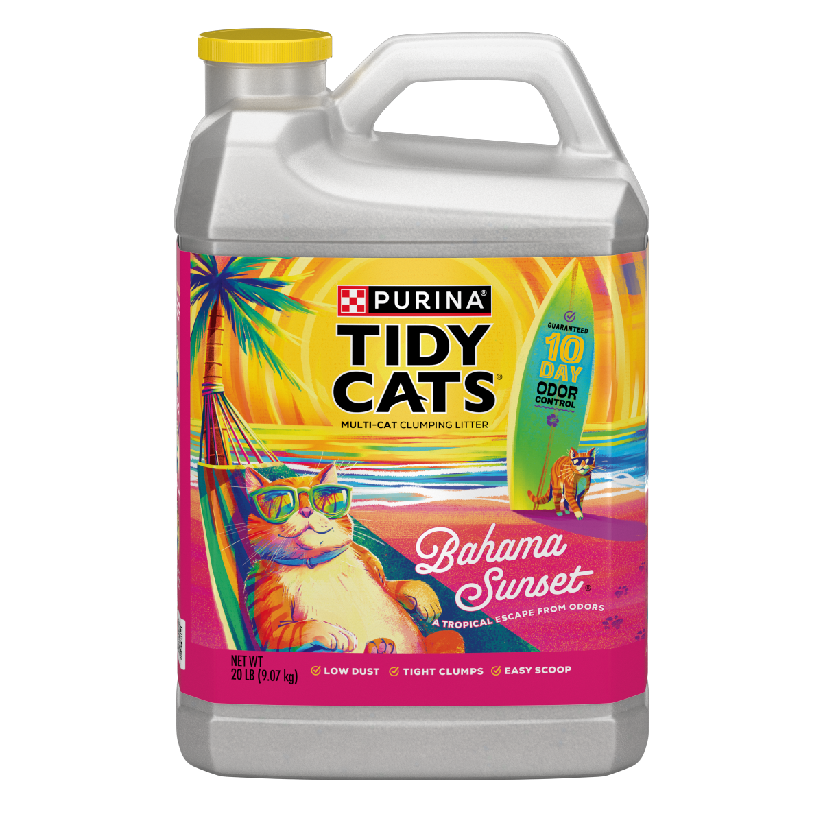 slide 1 of 21, Tidy Cats Purina Tidy Cats Bahama Sunset Scented Clumping Cat Litter Odor Control Formula - 20 lb. Jug, 20 lb