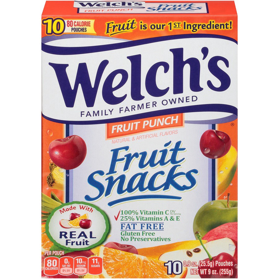 slide 1 of 8, Welch's Fruit Snacks, Fruit Punch, 10 ct