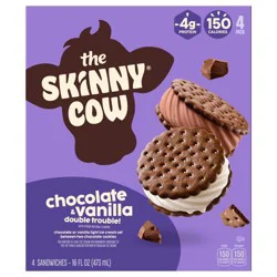 The Skinny Cow Sandwiches Chocolate & Vanilla Ice Cream 4 ea