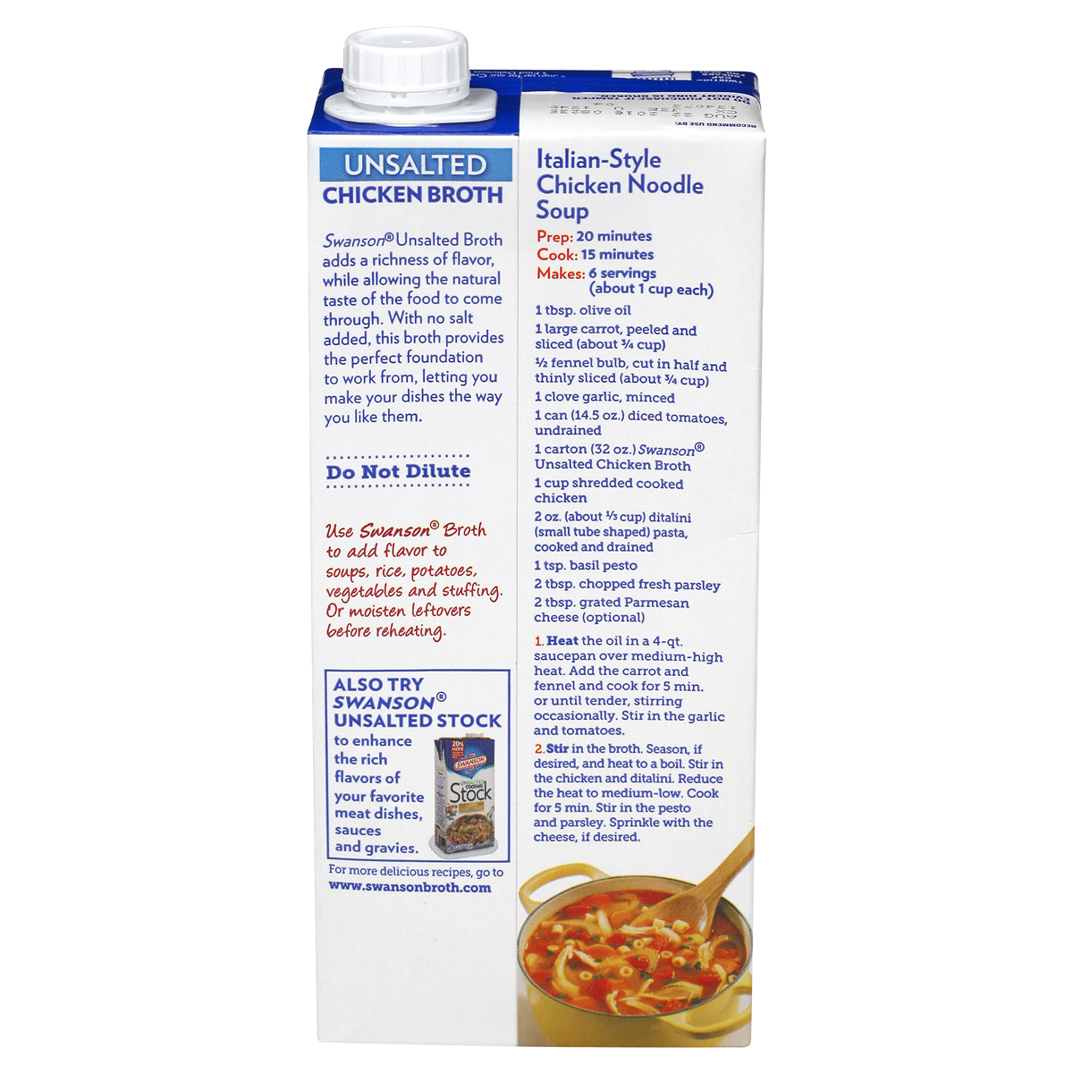 slide 58 of 69, Swanson Unsalted Chicken Broth, 32 oz Carton, 32 oz