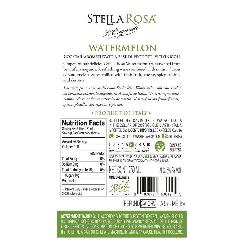 slide 2 of 7, Stella Rosa Watermelon Semi-Sweet Rose Wine 750 ml, 750 ml