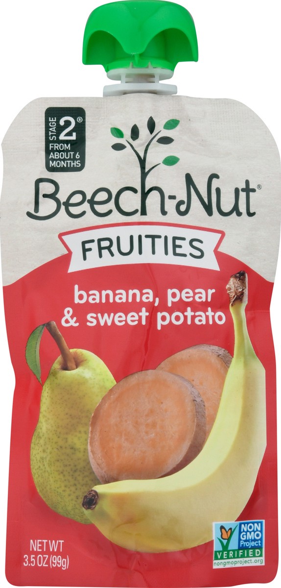 slide 13 of 13, Beech-Nut Stage 2 (From About 6 Months) Fruities Banana, Pear & Sweet Potato Baby Food 3.5 oz, 1 ct