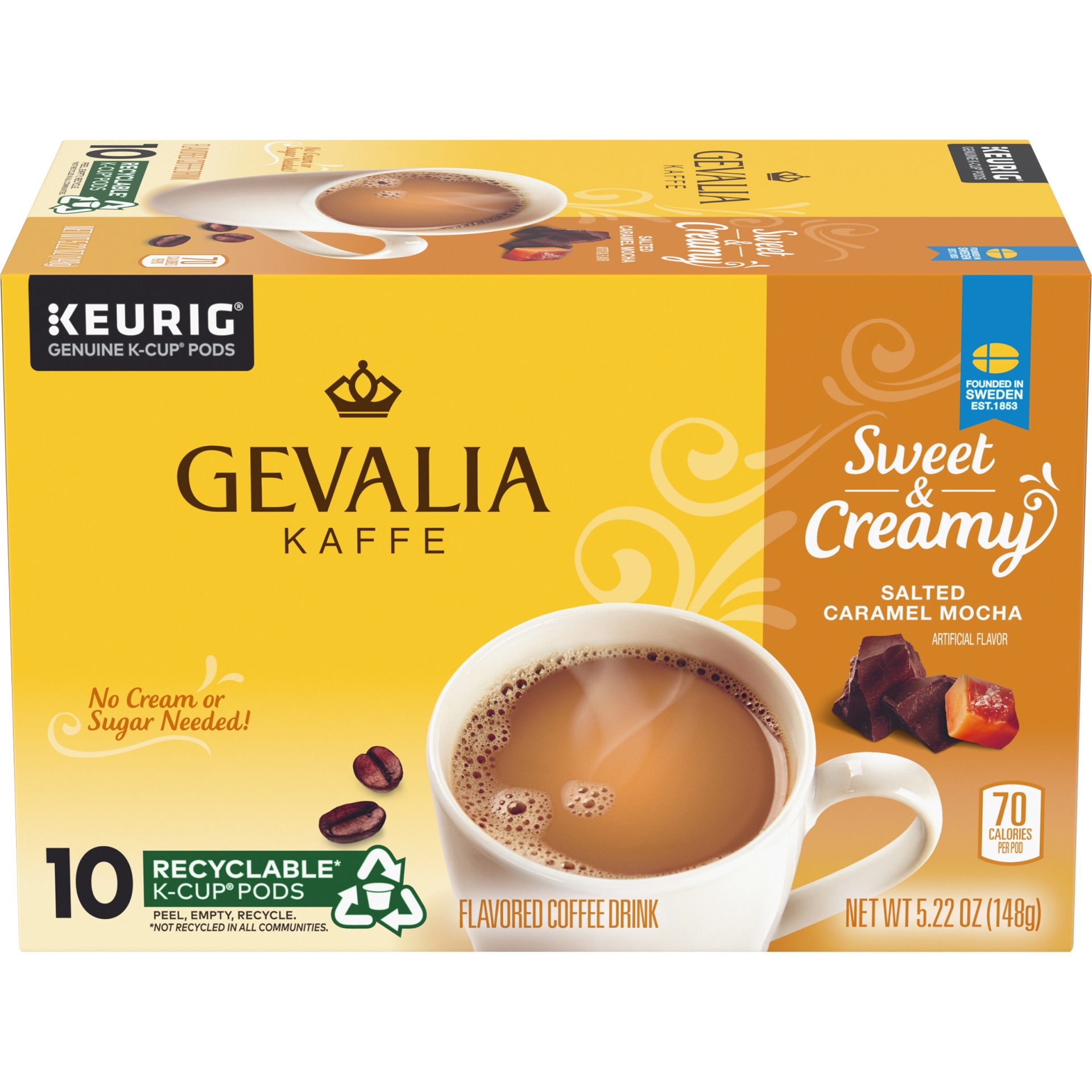 slide 1 of 1, Gevalia Sweet & Creamy Salted Caramel Mocha Drink K-Cup Coffee Pods, 5.22 oz