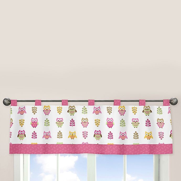 slide 1 of 1, Sweet Jojo Designs Happy Owl Window Valance - Pink, 1 ct