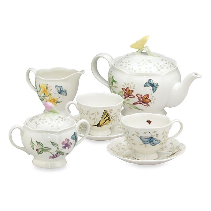 slide 1 of 1, Lenox Butterfly Meadow Tea Set, 7 ct