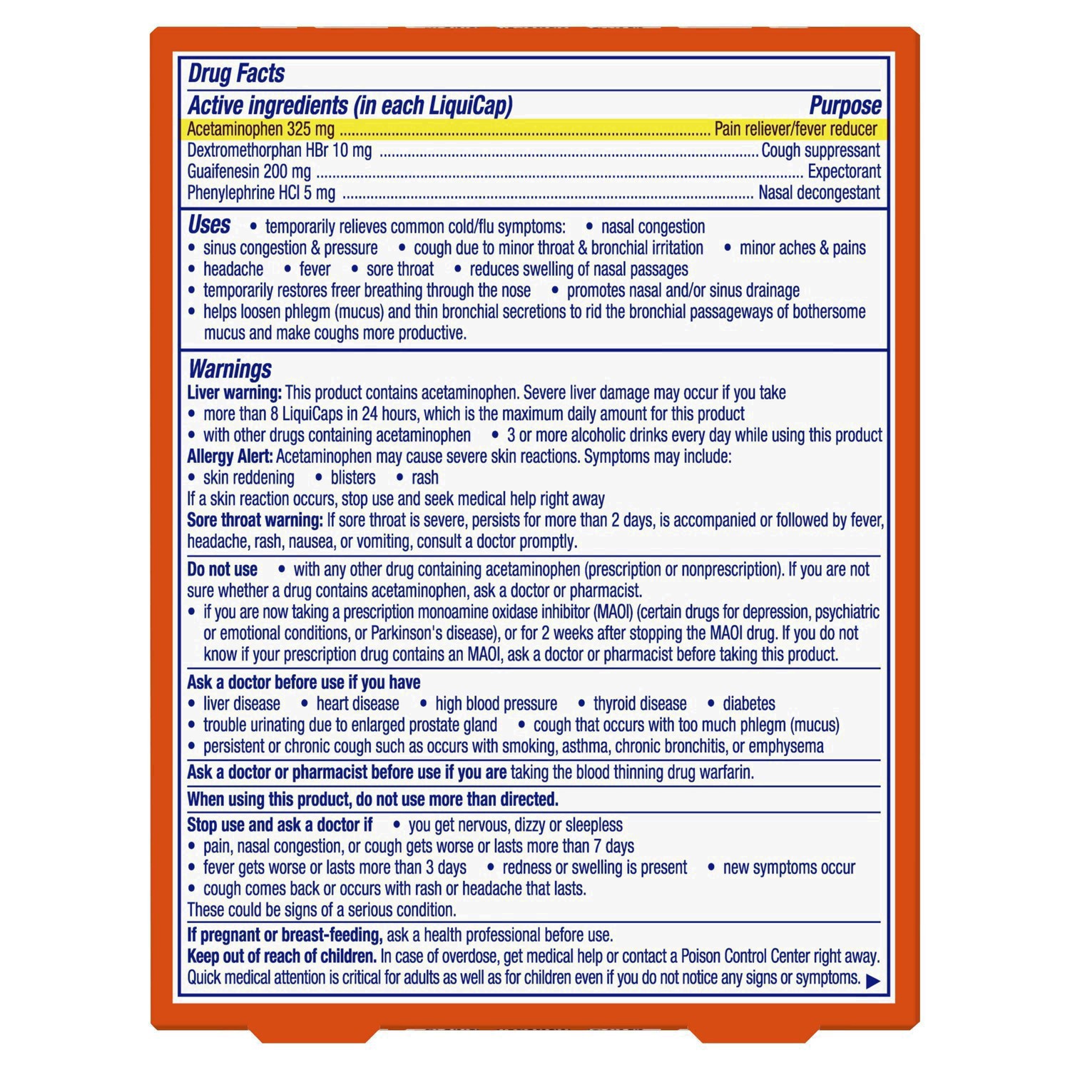 slide 22 of 46, Vicks DayQuil SEVERE Cold & Flu Medicine, Maximum Strength 9-Symptom Non-Drowsy Daytime Relief for Headache, Fever, Sore Throat, Minor Aches and Pains, Chest Congestion, Stuffy Nose, Nasal Congestion, Sinus Pressure, and Cough, 24 Liquicaps, 24 ct