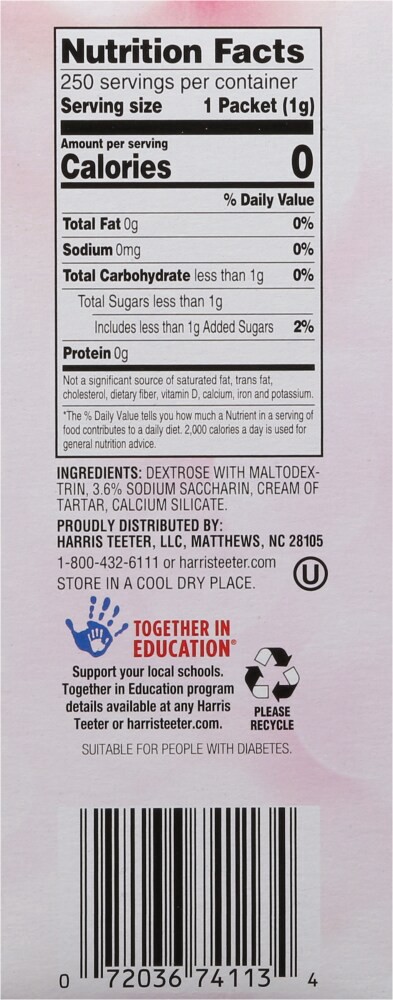 slide 2 of 3, Harris Teeter Saccharin Sweetner, 250 ct