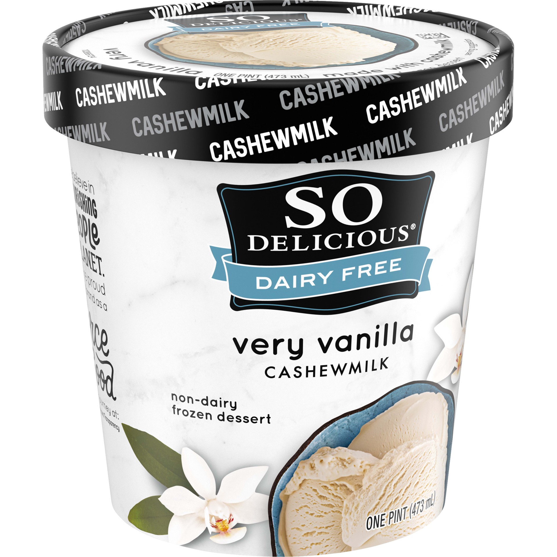 slide 3 of 5, So Delicious Dairy Free Cashew Milk Frozen Dessert, Very Vanilla, Vegan, Non-GMO Project Verified, 1 Pint, 16 oz