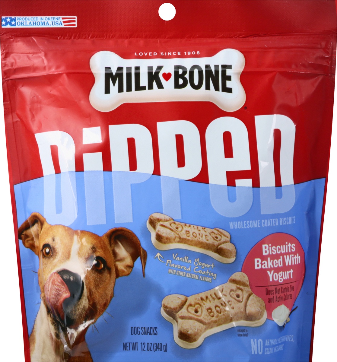 slide 8 of 10, Milk-Bone Dipped Vanilla Yogurt Dog Biscuits, 12 oz