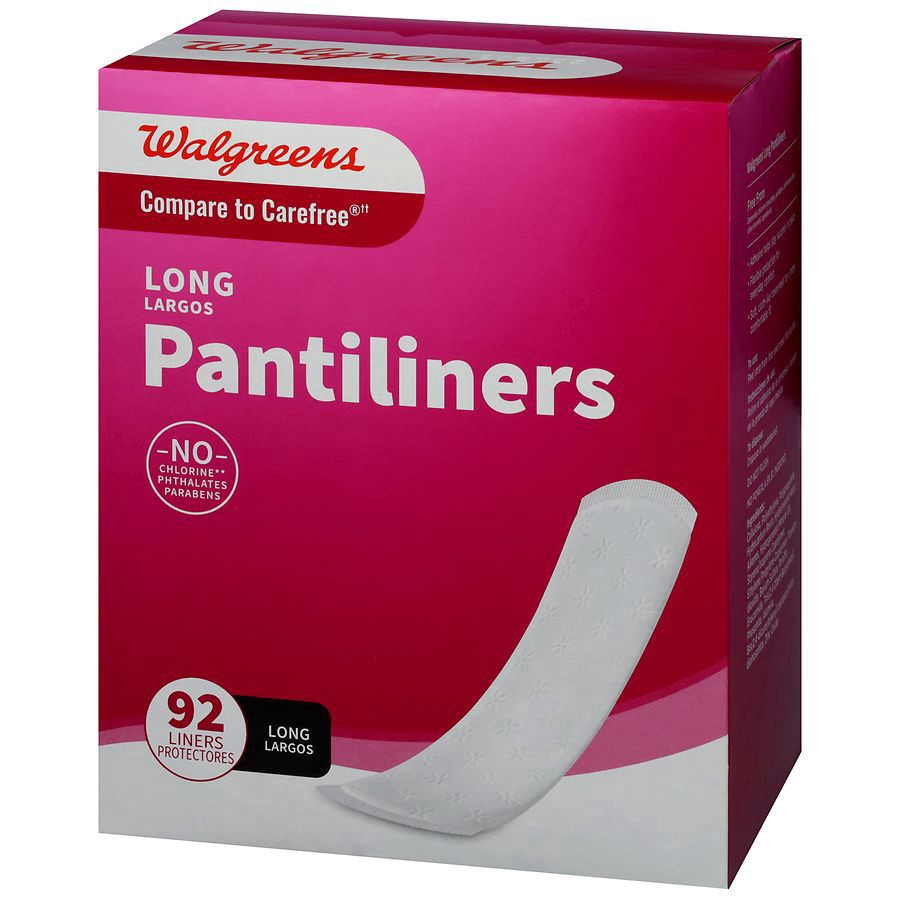 slide 4 of 4, Walgreens Long Pantiliners, 92 ct