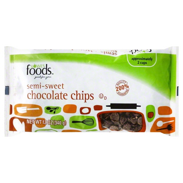 slide 1 of 1, Lowes Foods Chocolate Chips Semi Sweet, 12 oz