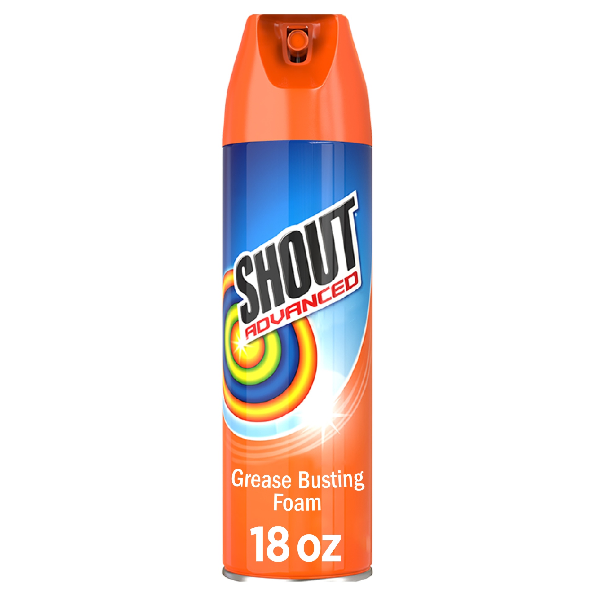 slide 1 of 1, Shout Advanced Foam For Greasy Stains, 18 oz