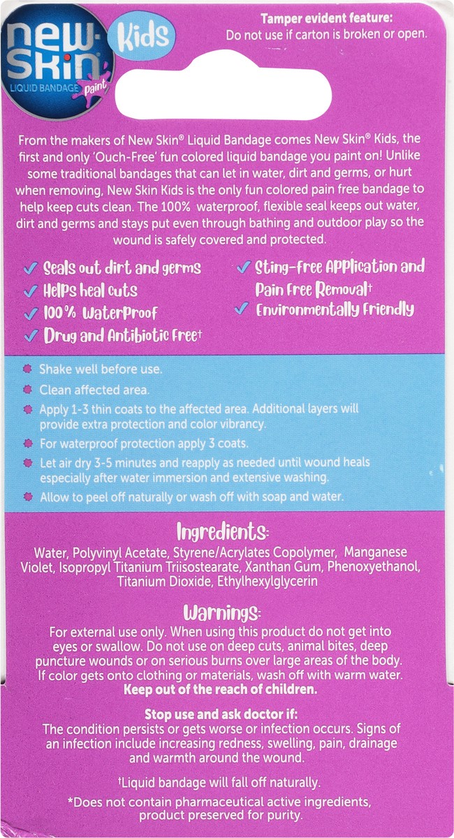 slide 5 of 9, New Skin Kids Purple Liquid Bandage 0.3 fl oz, 0.3 fl oz