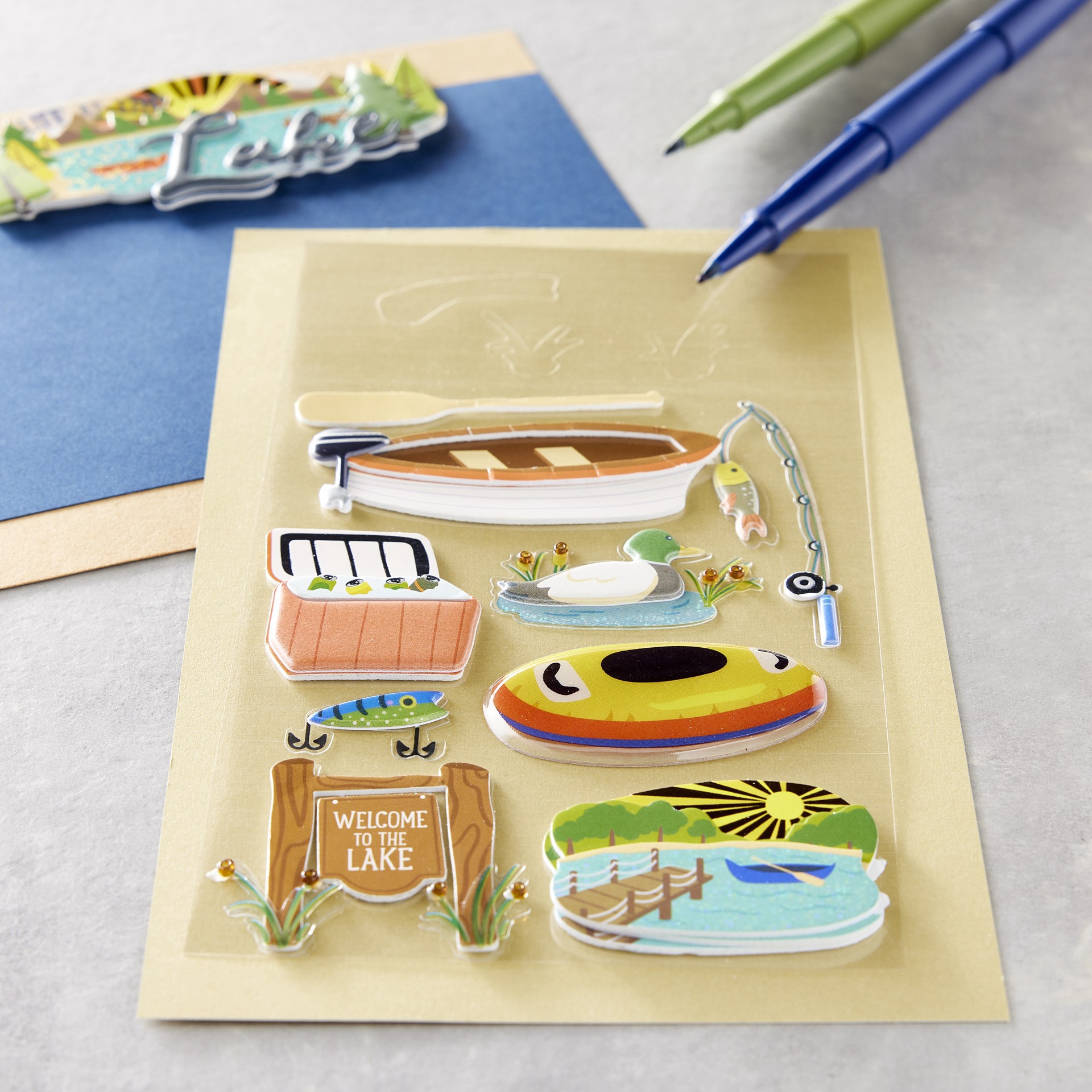 slide 2 of 3, Life At The Lake Stickers By Recollections, 3.75 in x 6.75 in