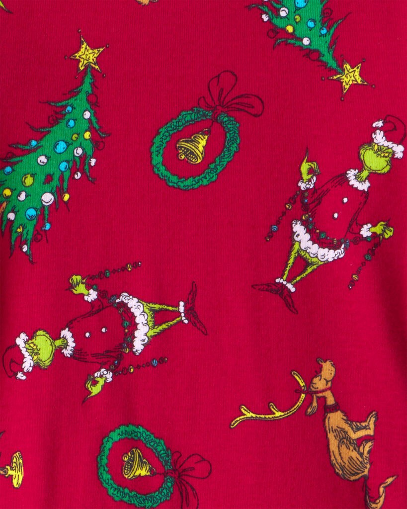 slide 2 of 2, Carter's Toddler Dr. Seuss™ The Grinch Print 100% Cotton Long-Sleeve Snug Fit 2-Piece Pajamas - Red Red 2T, 2 pc