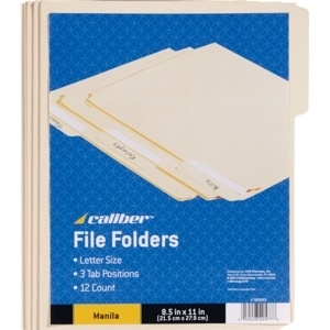 slide 1 of 1, Mead Caliber Manila File Folders, 12 ct