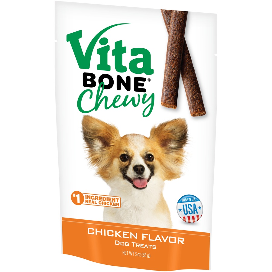 slide 3 of 9, Vita Bony Chewy Chicken Flavor Dog Treats, 3 oz