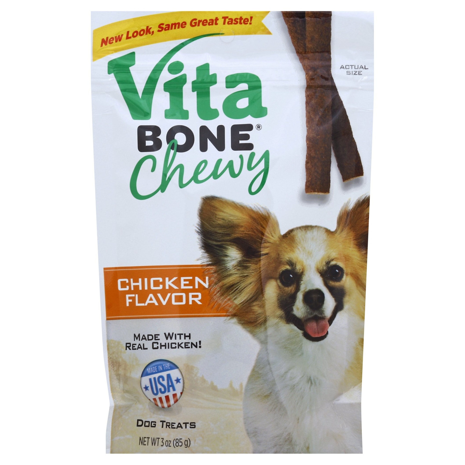 slide 1 of 9, Vita Bony Chewy Chicken Flavor Dog Treats, 3 oz