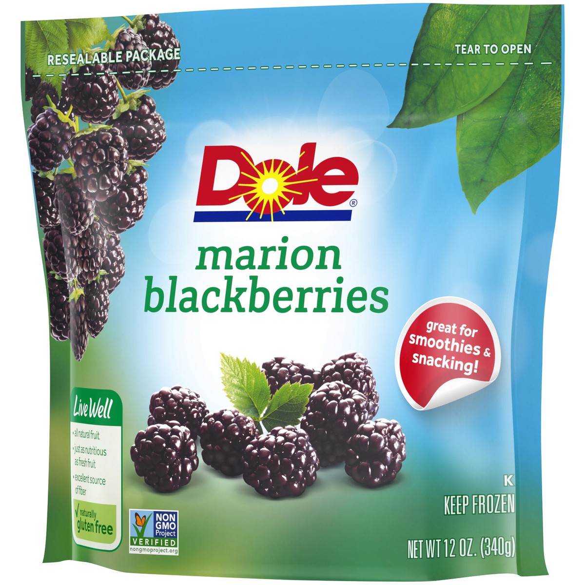 slide 3 of 9, Dole Marion Blackberries 12 oz. Bag, 12 oz