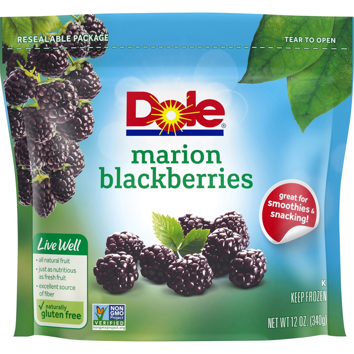 slide 6 of 9, Dole Marion Blackberries 12 oz. Bag, 12 oz