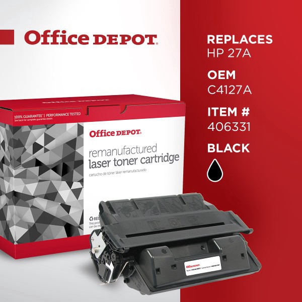 slide 3 of 5, Office Depot® Remanufactured Black Toner Cartridge Replacement For HP 27A, OD27A, 1 ct