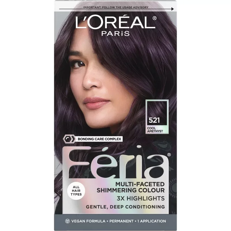 slide 1 of 8, L'Oréal Feria Permanent Hair Color Gel - Cool Amethyst, 1 ct