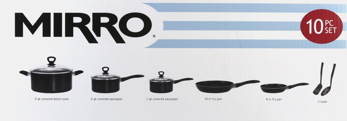 slide 2 of 4, Mirro Get a Grip 10-Piece Non-Stick Cookware Set - Black, 10 ct