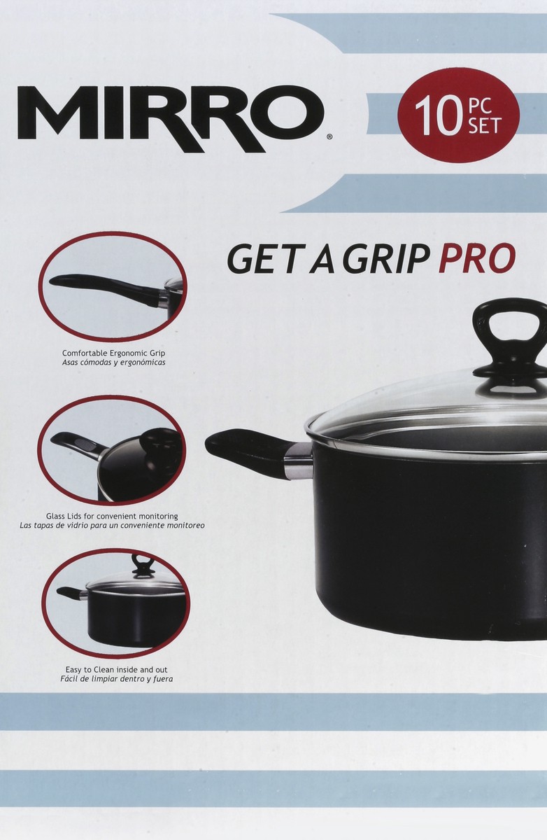 slide 3 of 4, Mirro Get a Grip 10-Piece Non-Stick Cookware Set - Black, 10 ct