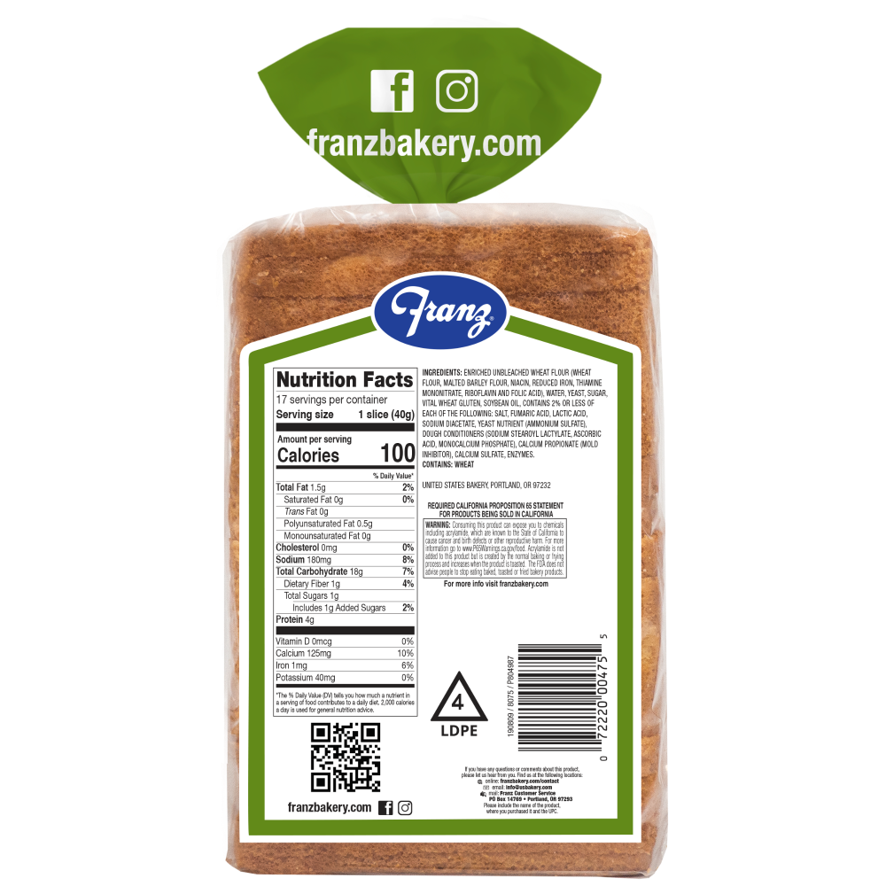 slide 4 of 4, Franz Humboldt Bay Sourdough Bread, 1 ct