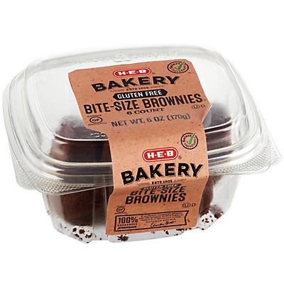 slide 1 of 1, H-E-B Select Ingredients Gluten Free Bite Size Brownies, 6 ct