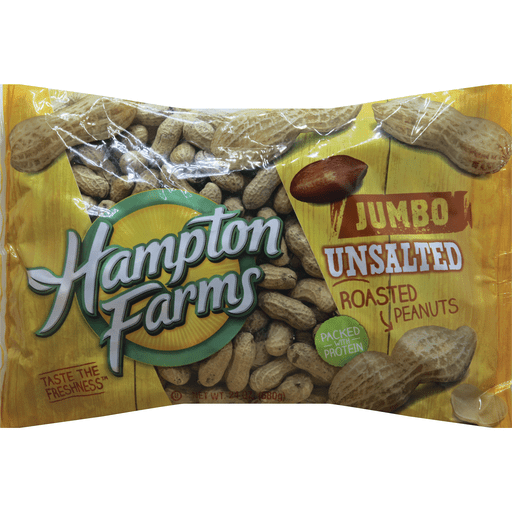 slide 2 of 3, Hampton Farms Peanuts Jumbo Unsalted Roasted Peanuts, 24 oz