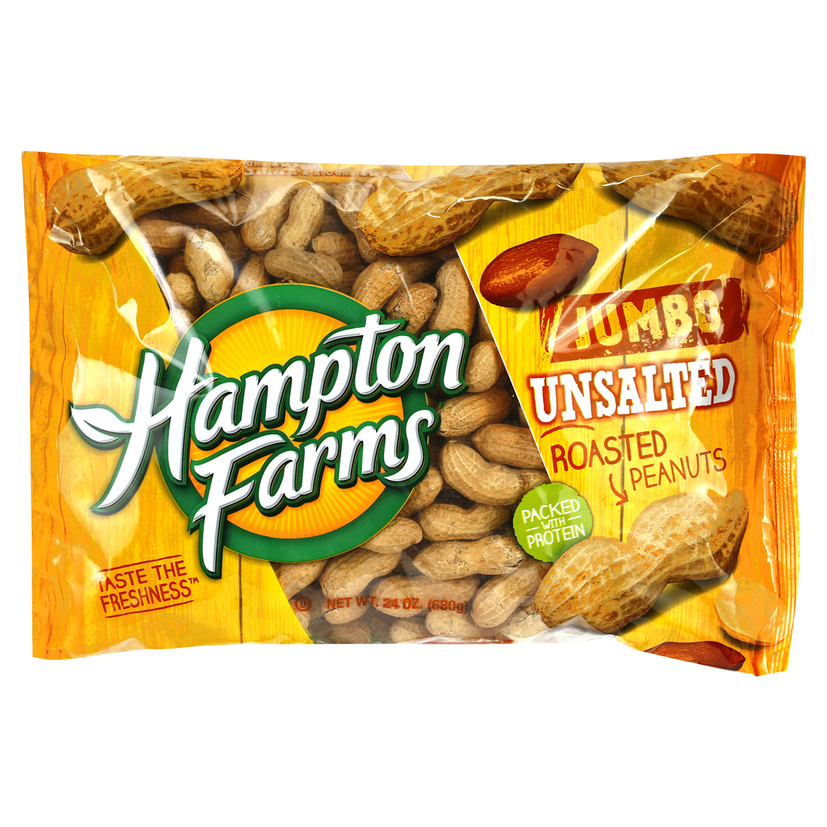 slide 1 of 3, Hampton Farms Peanuts Jumbo Unsalted Roasted Peanuts, 24 oz
