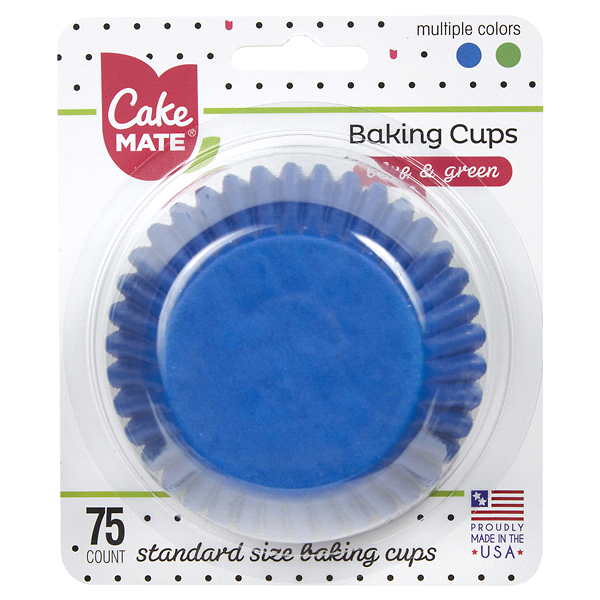 slide 1 of 1, Cake Mate Bake Cup Blue & Green, 75 ct
