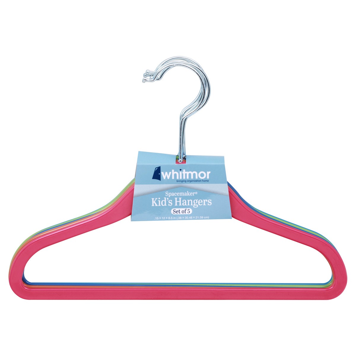 Whitmor Spacemaker Kids Hangers Set of 5 Assorted Colors