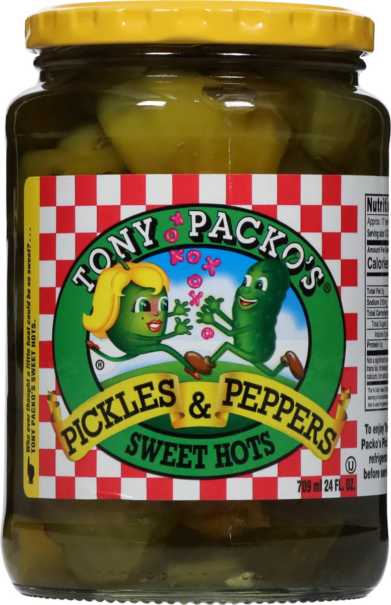 slide 8 of 13, Tony Packo's Sweet Hots Pickles & Peppers 709 ml, 24 fl oz