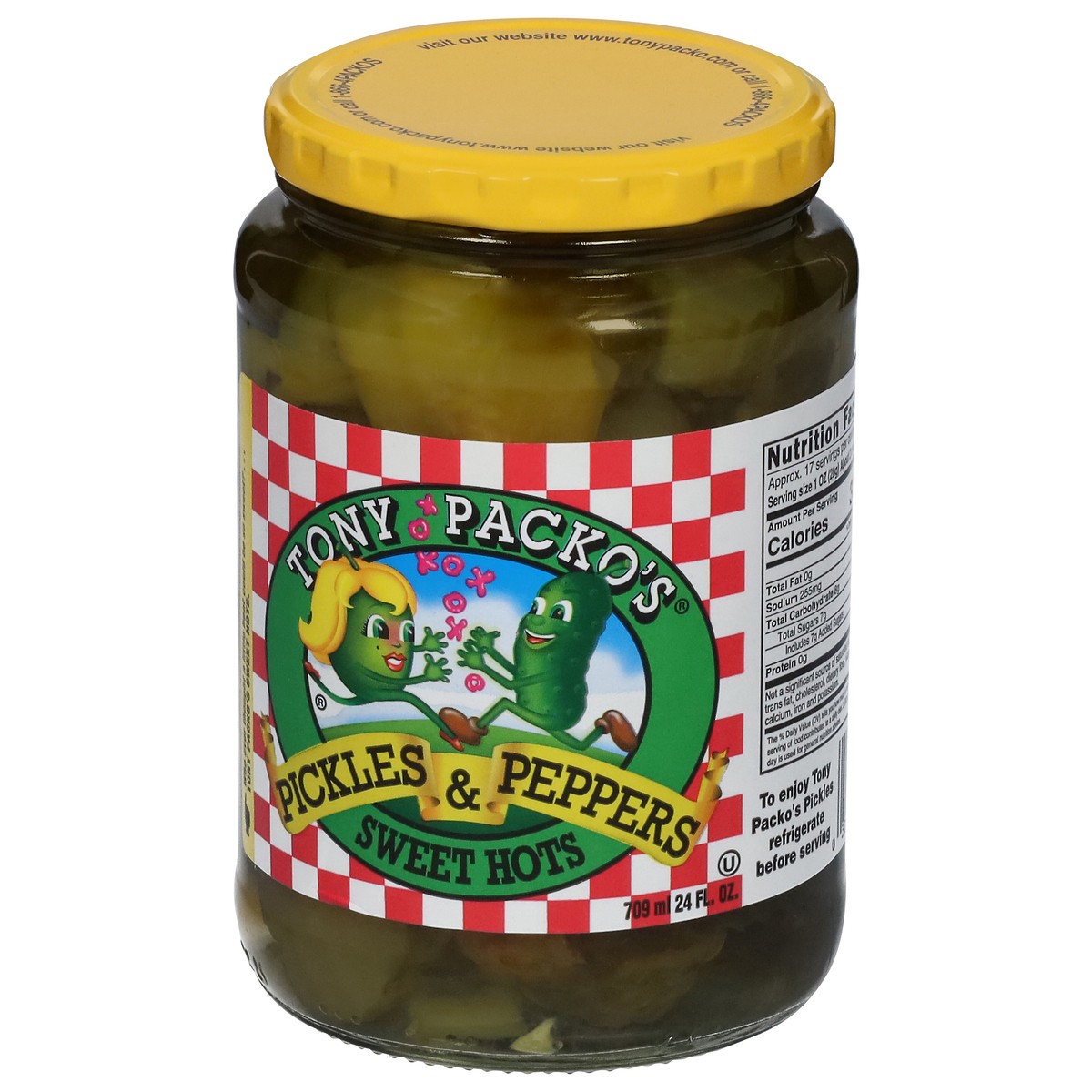 slide 10 of 13, Tony Packo's Sweet Hots Pickles & Peppers 709 ml, 24 fl oz