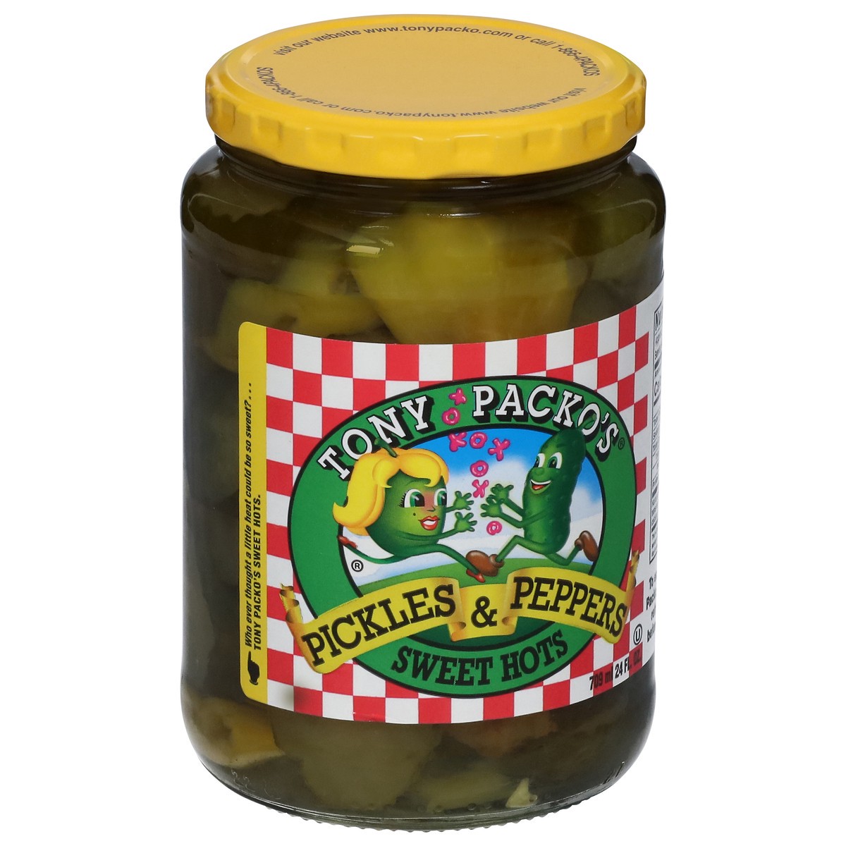 slide 7 of 13, Tony Packo's Sweet Hots Pickles & Peppers 709 ml, 24 fl oz