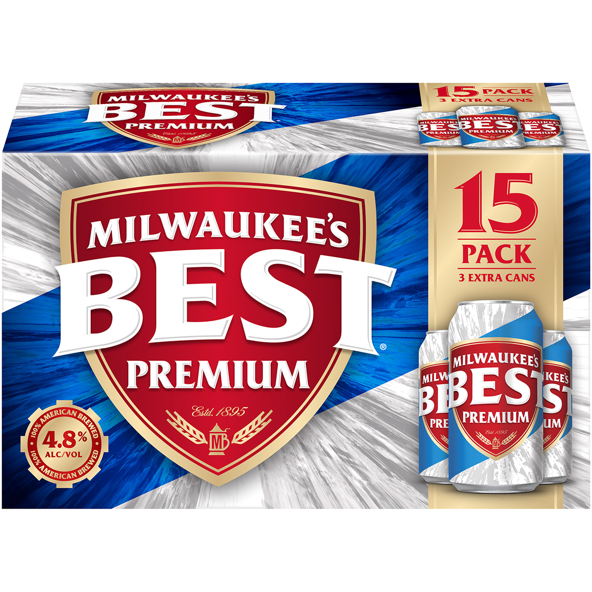 slide 1 of 6, Miller Brewing Co. Milwaukee's Best Lager, 15 ct; 12 fl oz