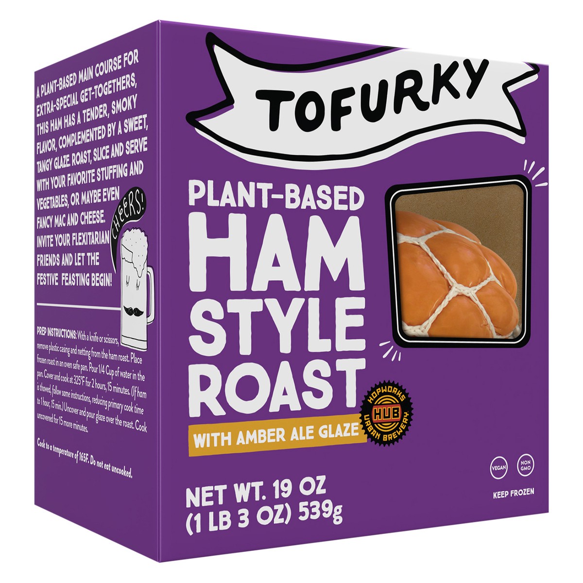 slide 3 of 4, Tofurky Plant - Based Ham Style Roast with Amber Ale Glaze (Frozen), 1 ct