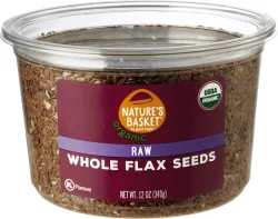 Nature's Basket Organic Raw Whole Flax Seeds - 12 oz