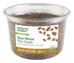 Nature's Basket Organic Raw Whole Flax Seeds - 12 oz