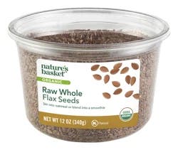 Nature's Basket Organic Raw Whole Flax Seeds - 12 oz