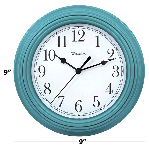 slide 2 of 13, Westclox Wall Clock 9 Inch Teal, 1 ct