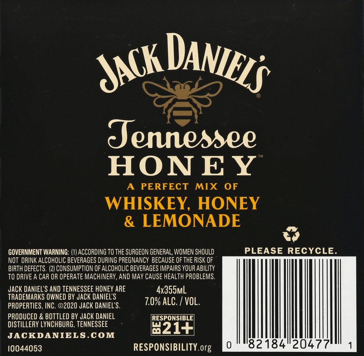 slide 7 of 9, Jack Daniel's 4 Pack Tennesse Honey Whiskey 4 ea, 4 ct; 355 ml