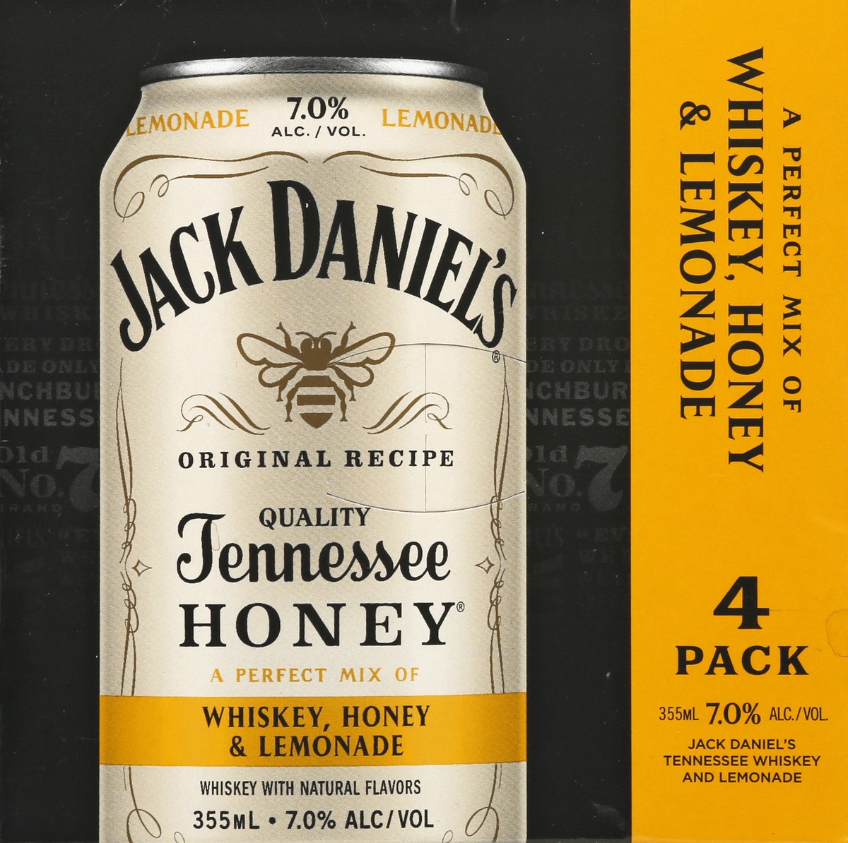 slide 2 of 9, Jack Daniel's 4 Pack Tennesse Honey Whiskey 4 ea, 4 ct; 355 ml