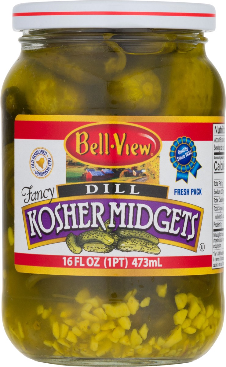 slide 5 of 12, Bell-View Kosher Midgets Fancy Dill Pickles 16 oz, 16 oz